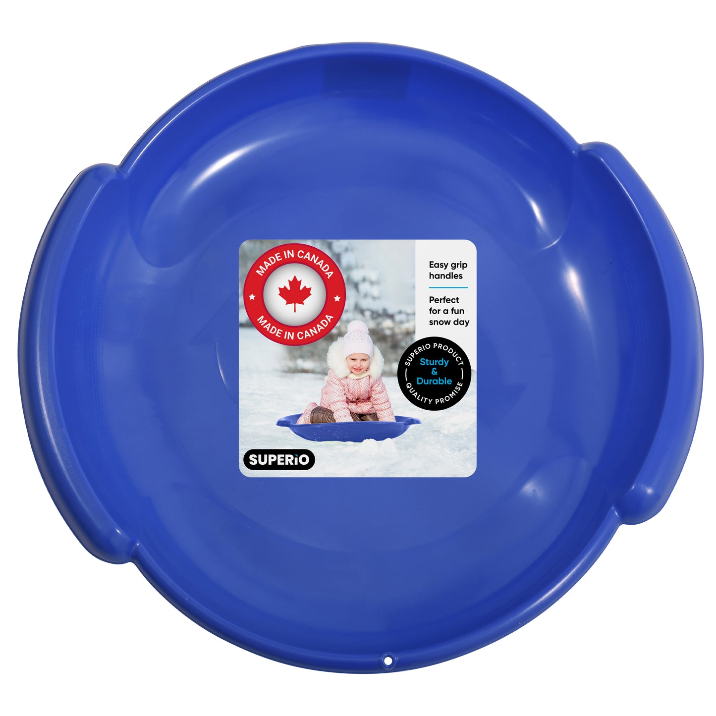 Superio Round Snow Saucer Sled Blue 24"