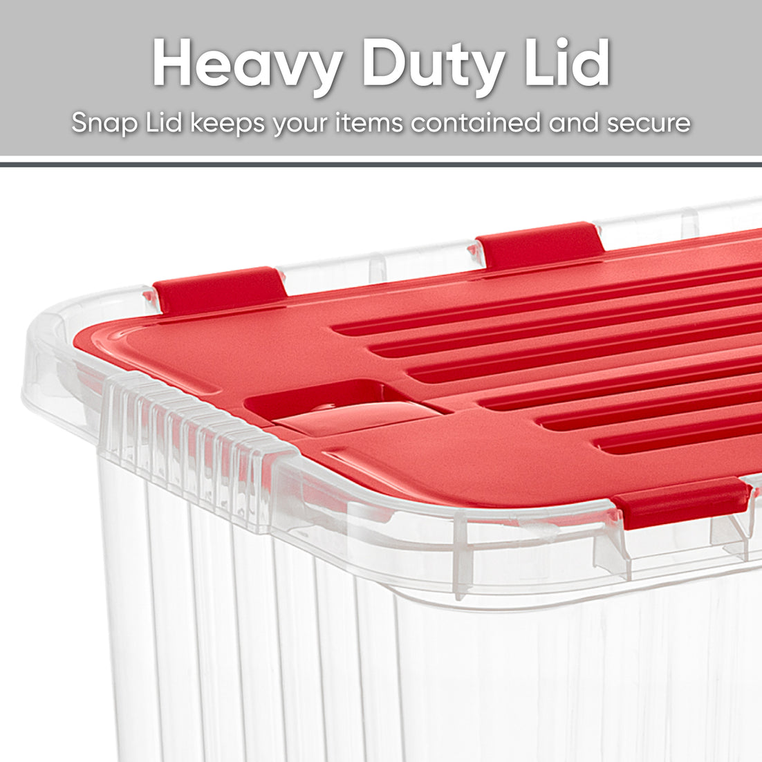 33 L Storage Container with Hinged Lid, Red
