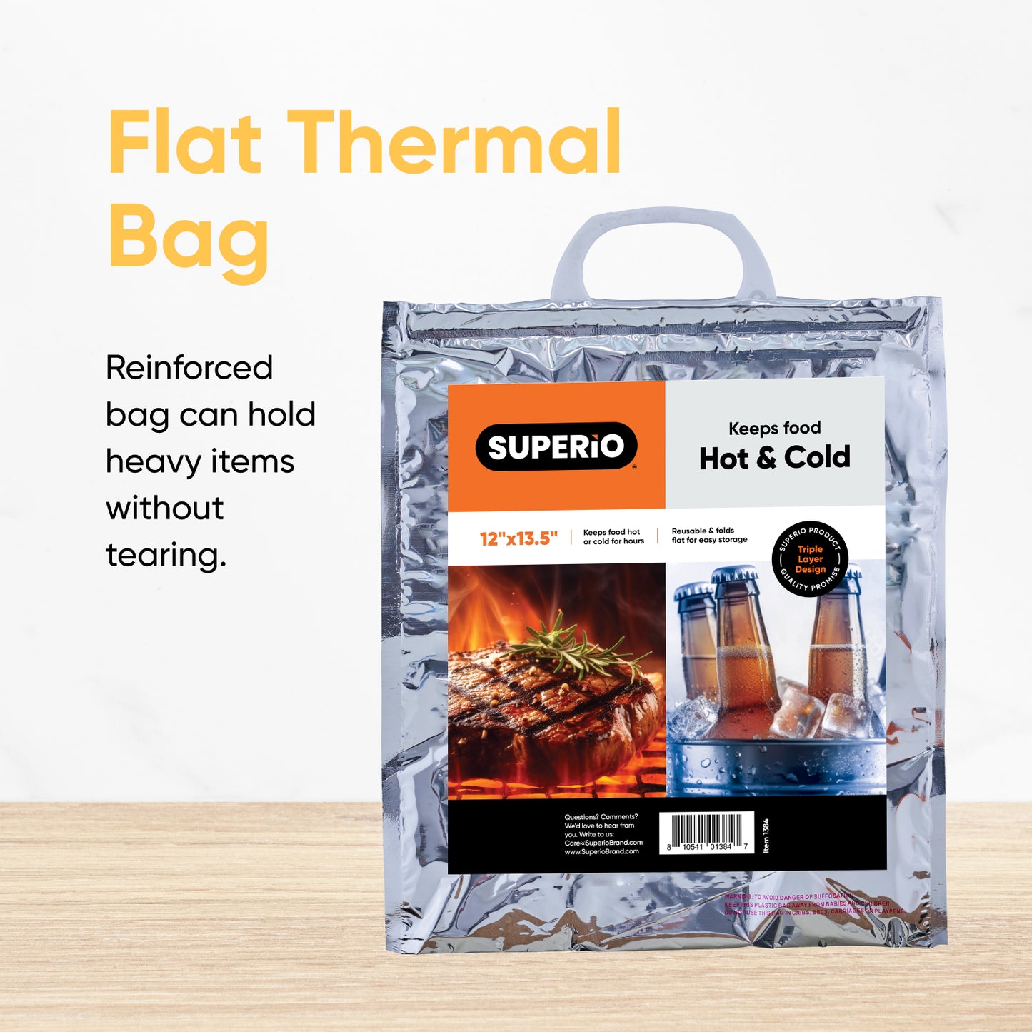 Hot and Cold Reusable Insulated Bag 12"x13.5"