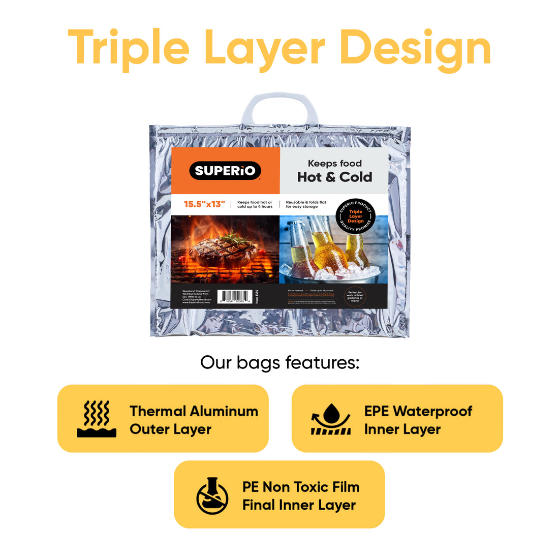 Hot and Cold Reusable Insulated Bag