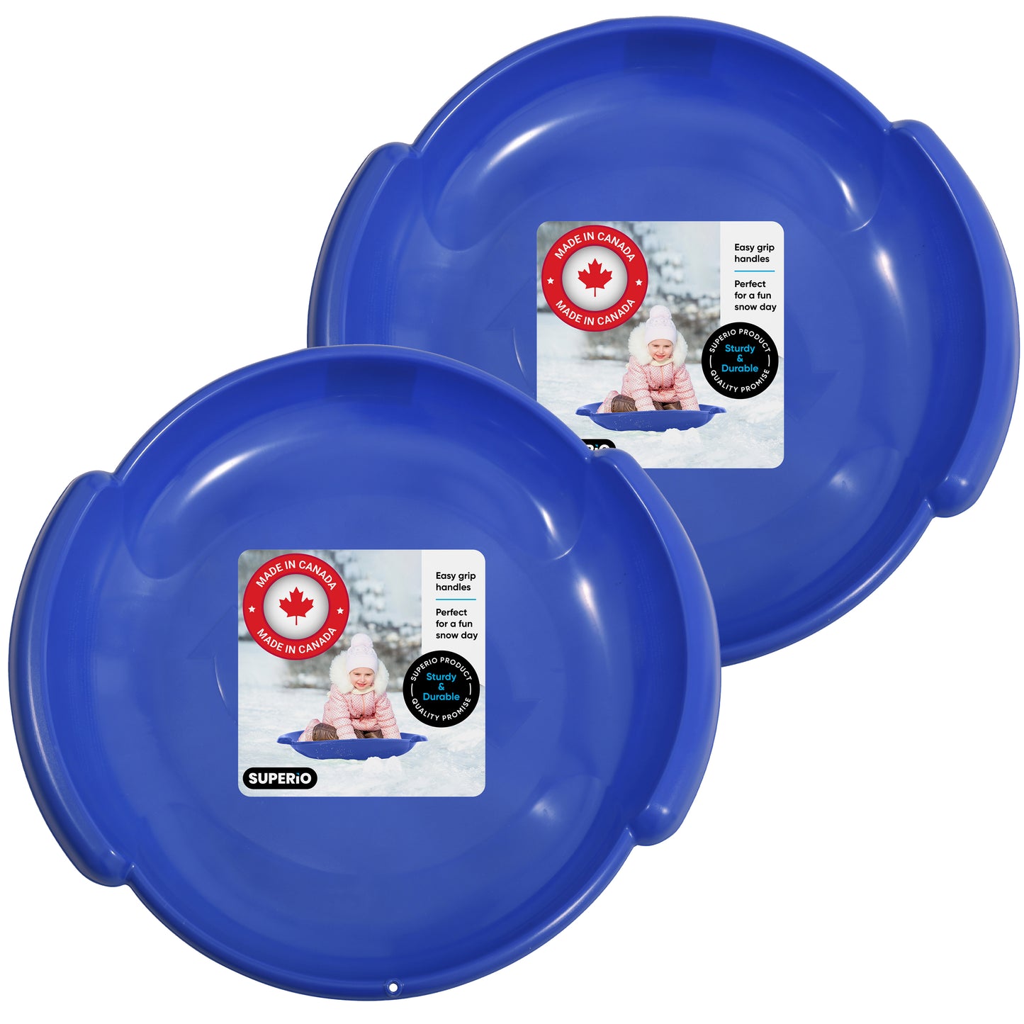 Superio Round Snow Saucer Sled Blue 24"