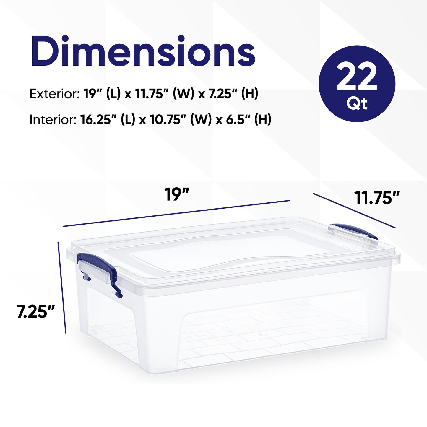 Storage Container (22 Qt) Plastic Storage Bin with Lid