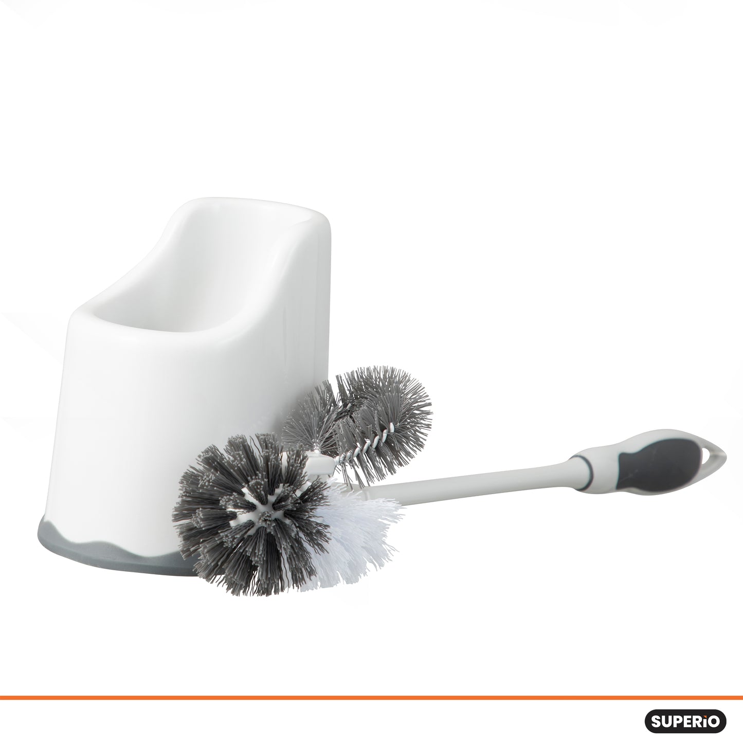 Toilet Brush with Caddy - White