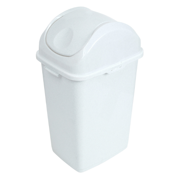 Large Swing Top Trash Can, 13 Gal / 52 Qt - Granite