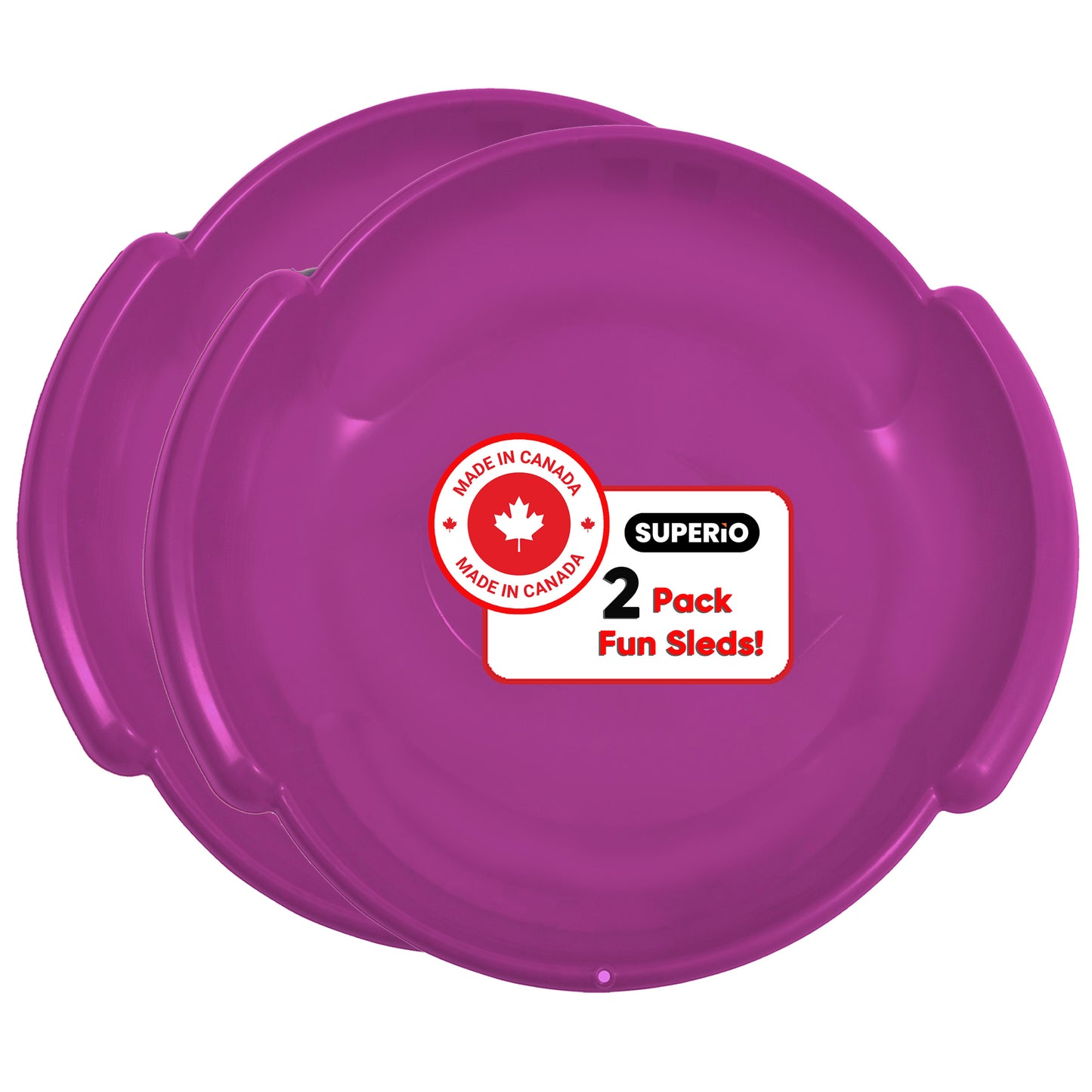 Superio Round Snow Saucer Sled, 24" Fuchsia Pink