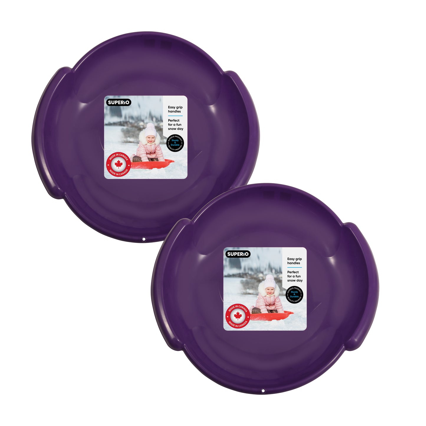 Superio Round Snow Saucer Sled 24" Purple