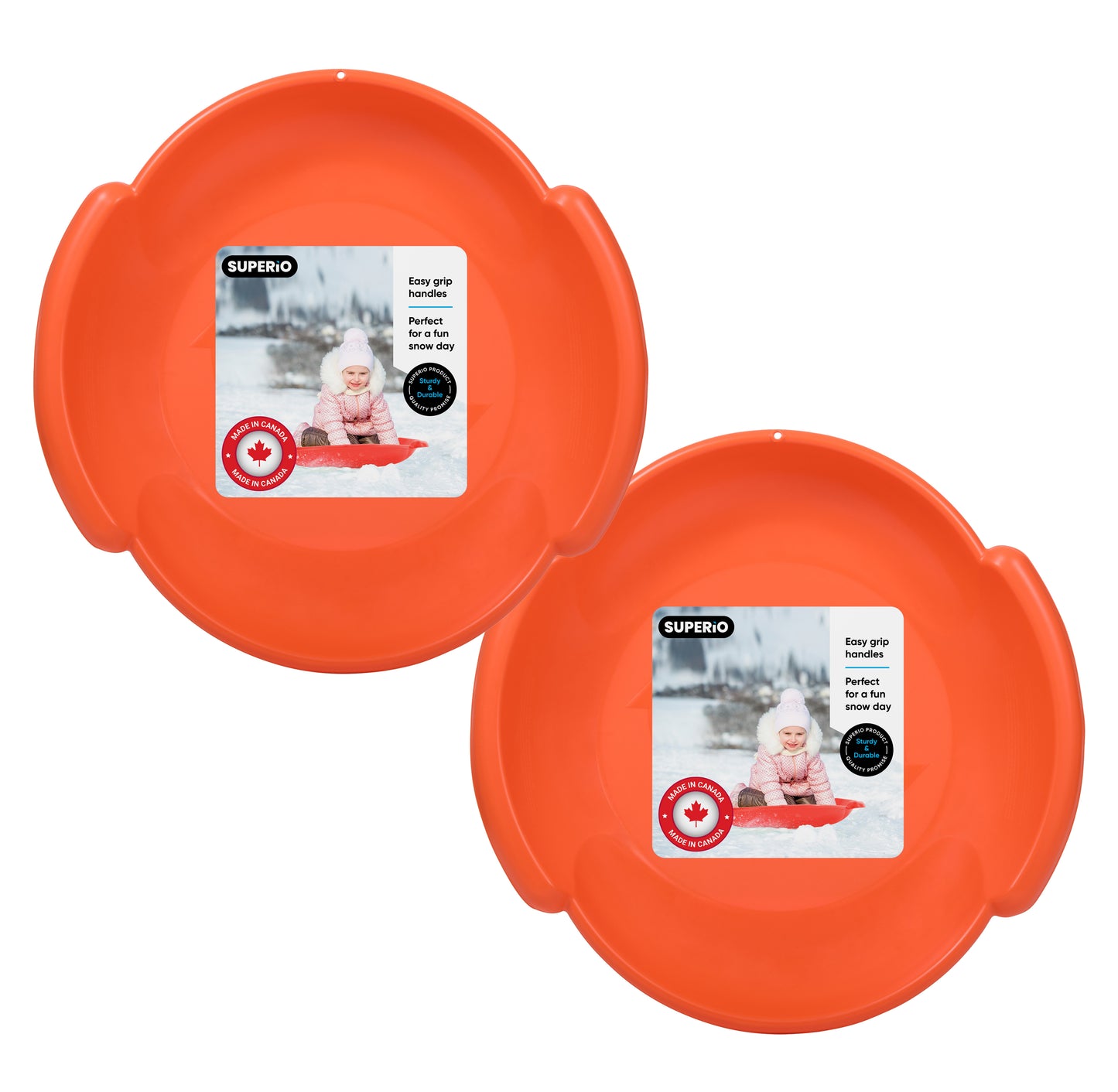 Superio Round Snow Saucer Sled, 24" Orange