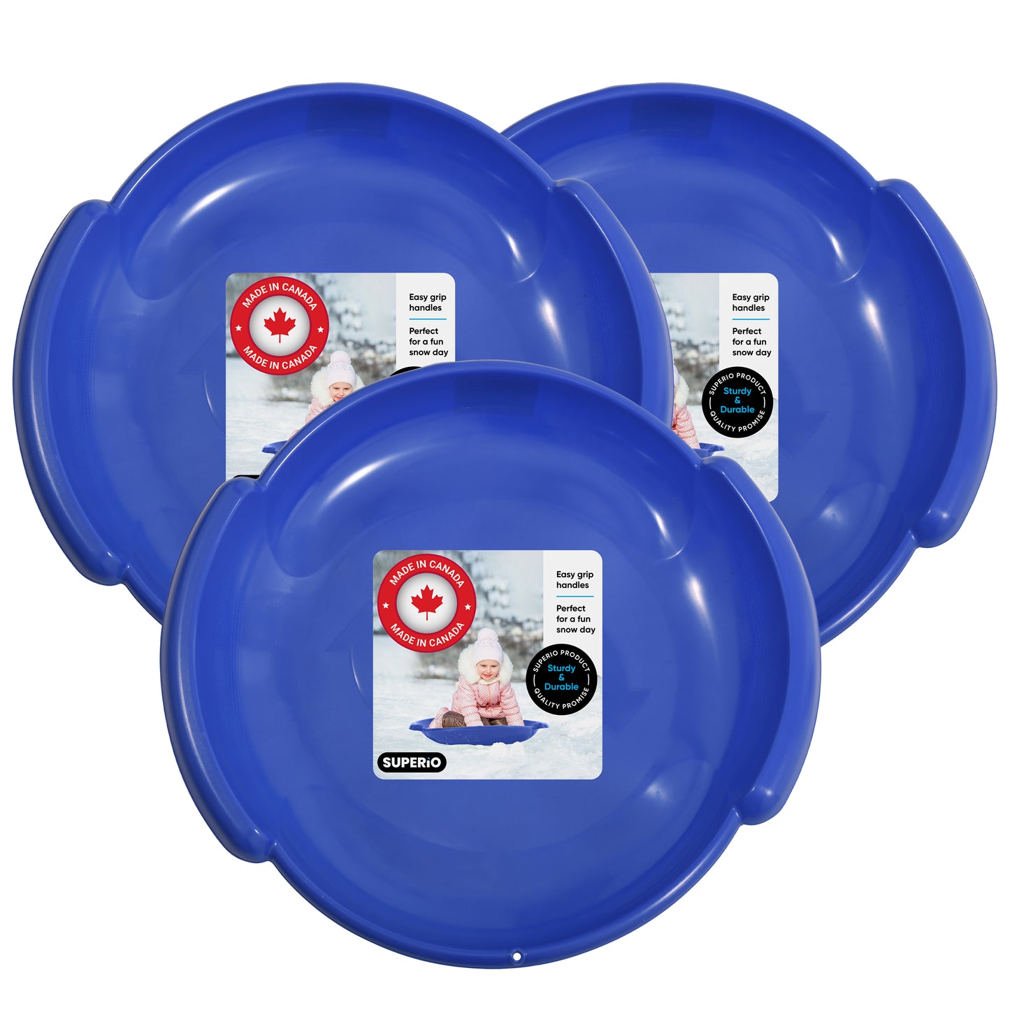Superio Round Snow Saucer Sled Blue 24"