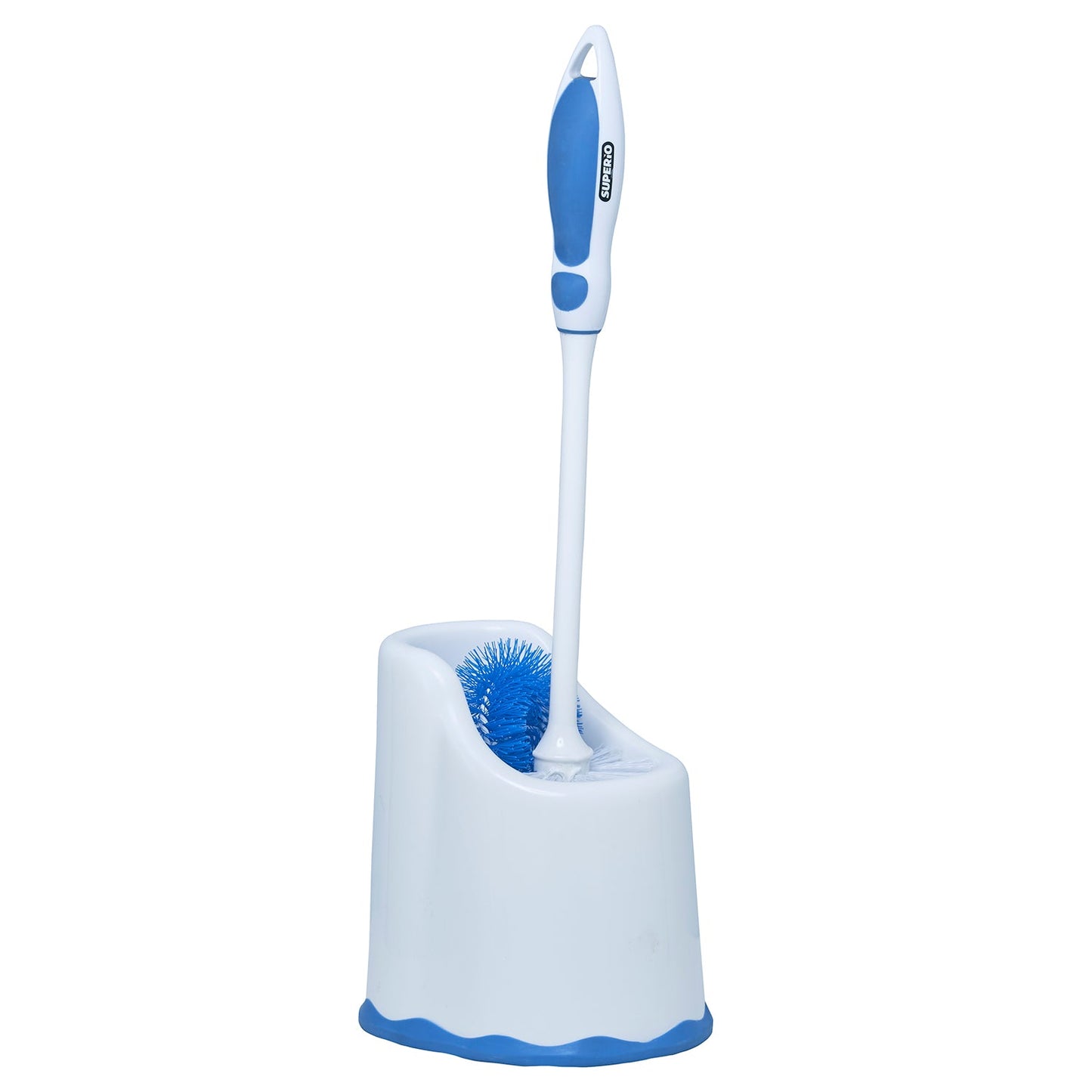 Toilet Brush with Lip and Caddy, Blue