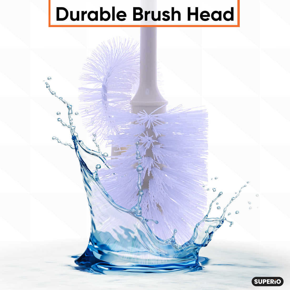 Beige Toilet Brush with Under Rim Lip
