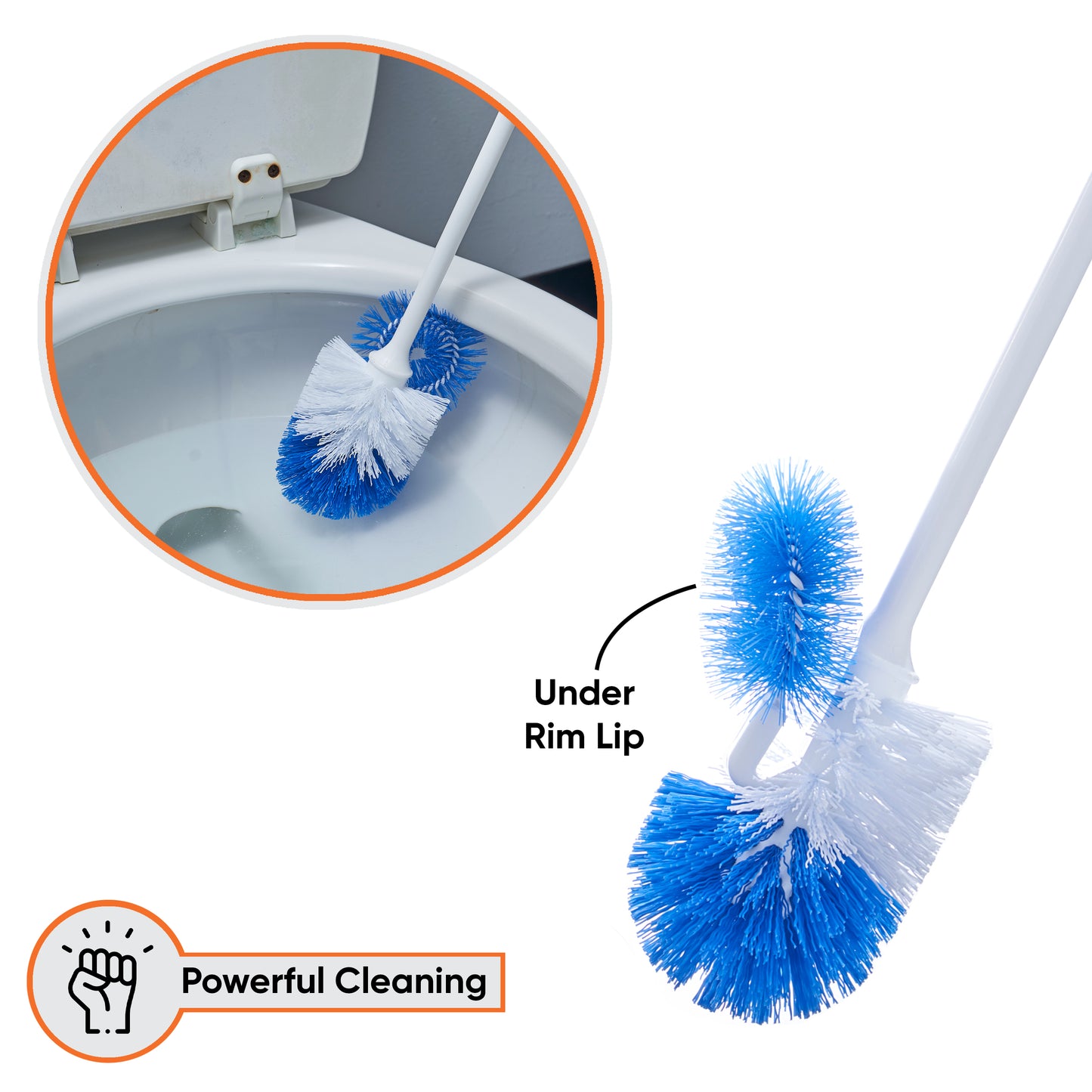Toilet Brush with Lip and Caddy, Blue