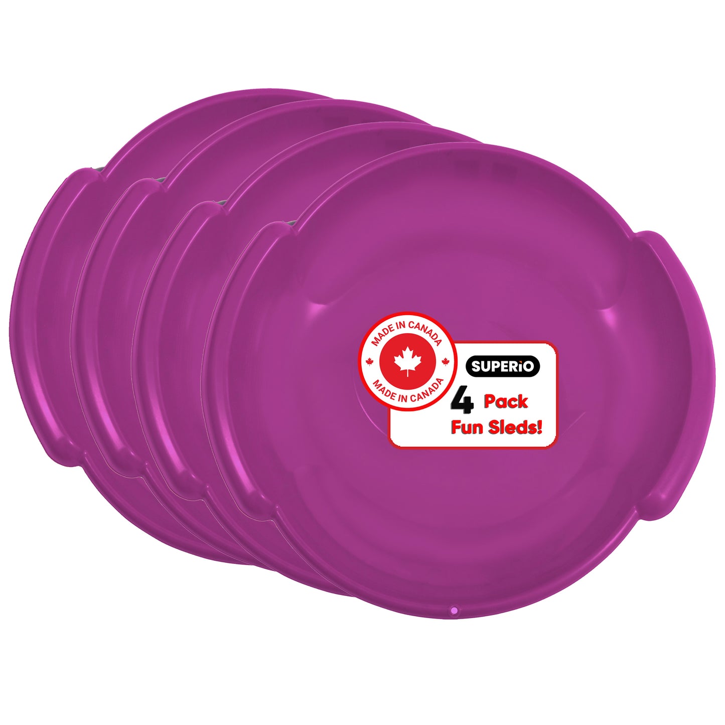 Superio Round Snow Saucer Sled, 24" Fuchsia Pink