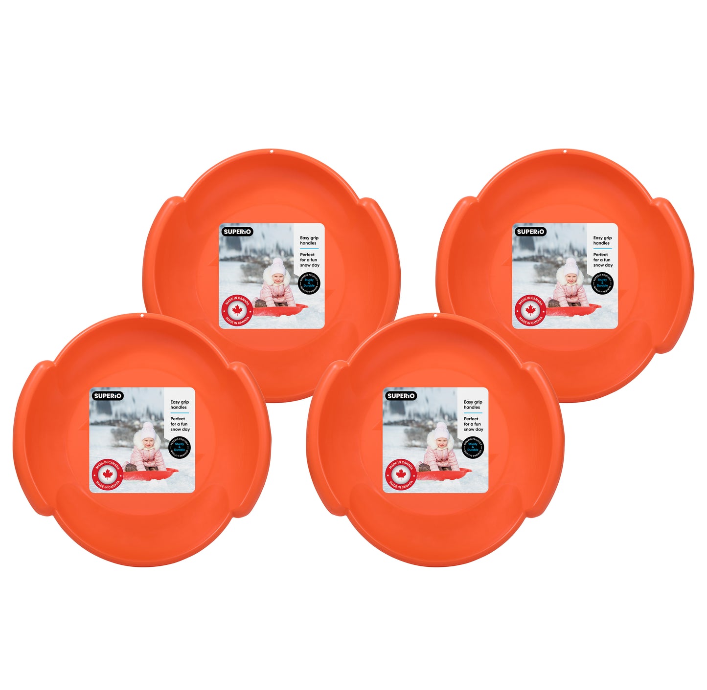 Superio Round Snow Saucer Sled, 24" Orange