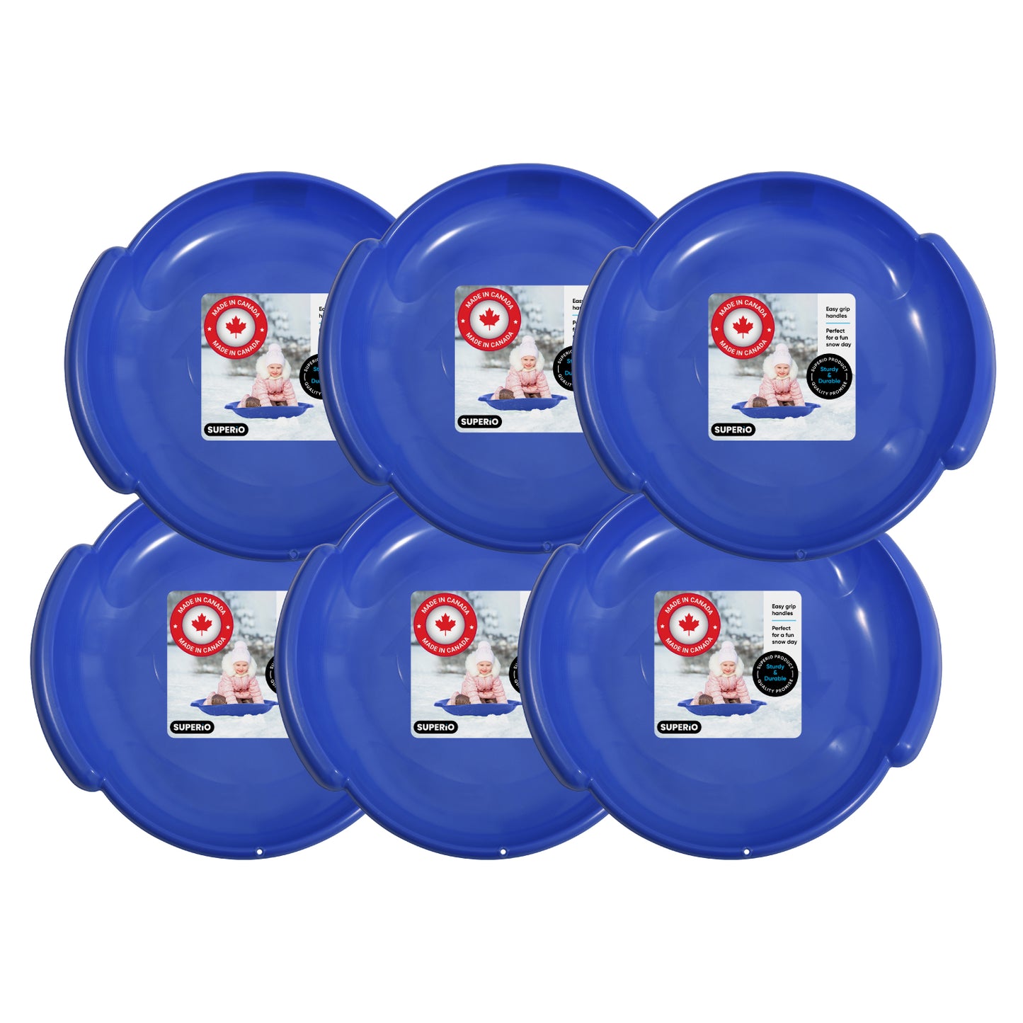 Superio Round Snow Saucer Sled Blue 24"