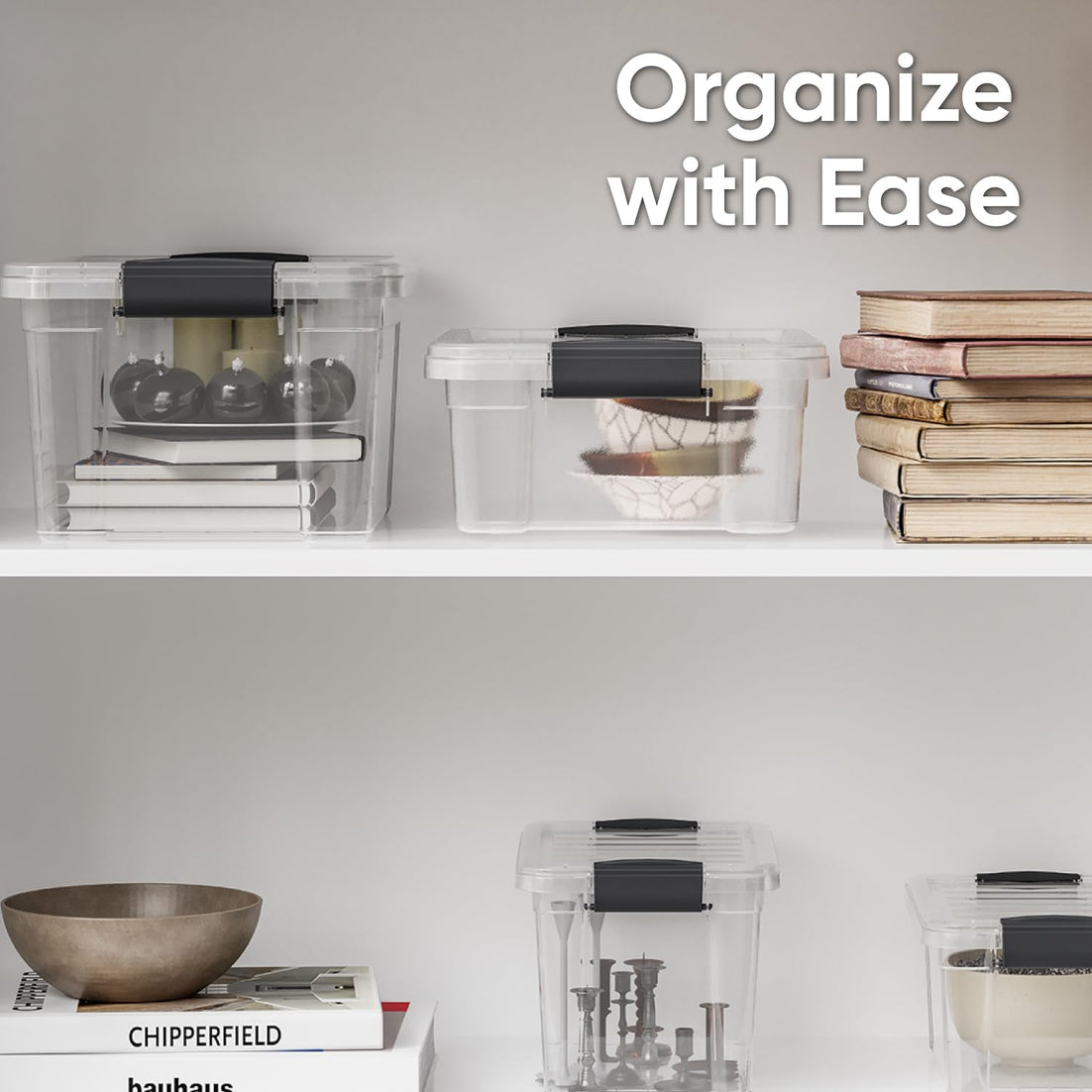 Clear Storage Box with Lid, 13.7 Quart