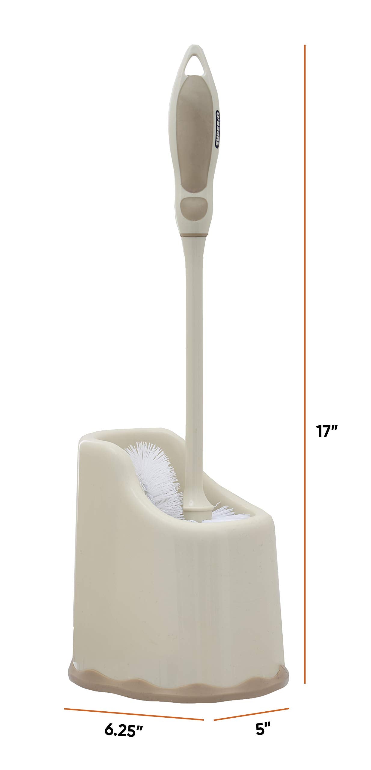 Toilet Bowl Brush with Caddy and Toilet & Sink Plunger with Caddy, Beige