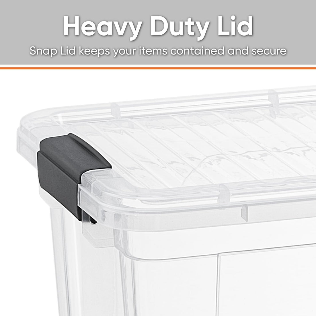 X Deep Clear Storage Box with Lid, 4.7 Quart