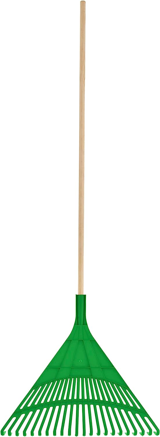 Green Rake with 48" Wooden Handle.