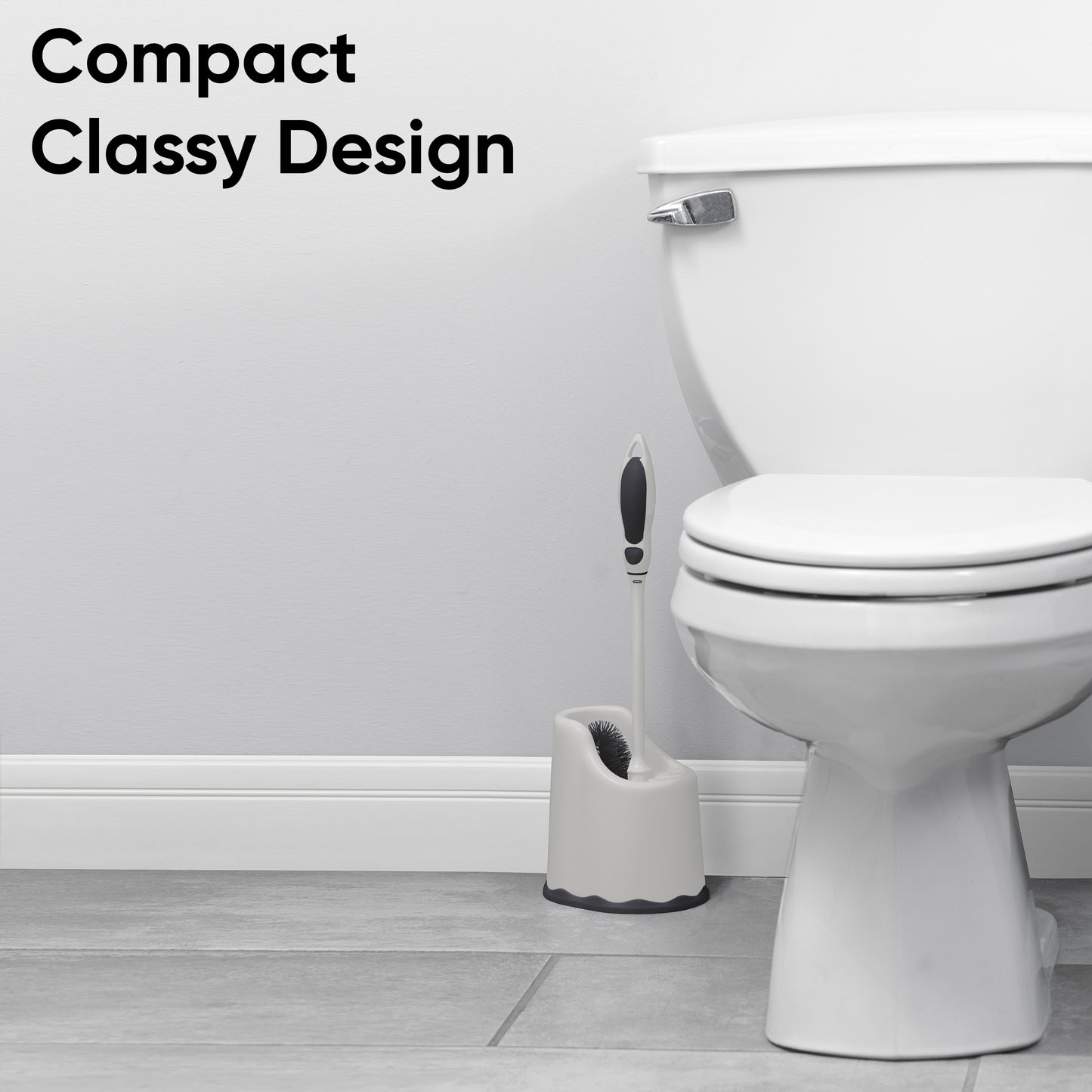 Toilet Brush with Caddy - White