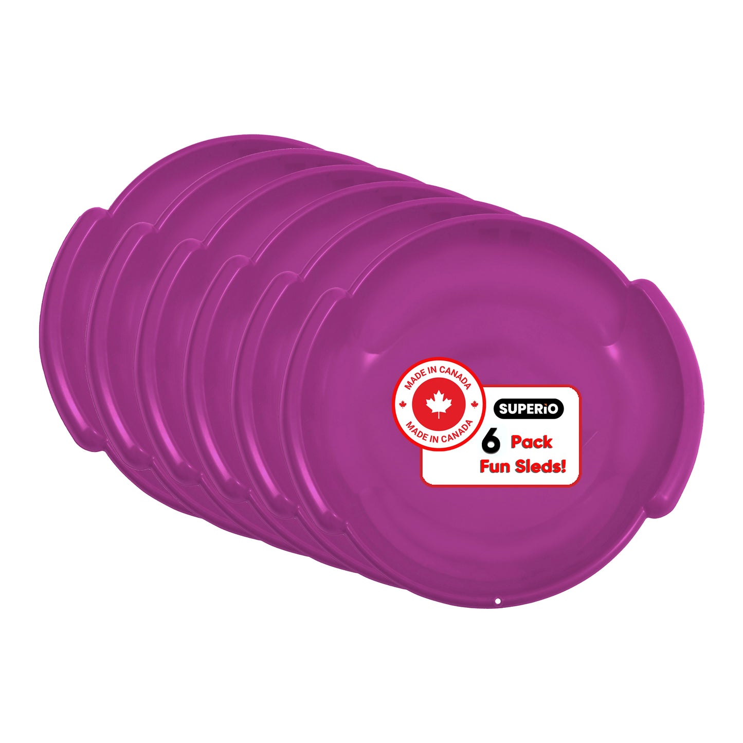 Superio Round Snow Saucer Sled, 24" Fuchsia Pink