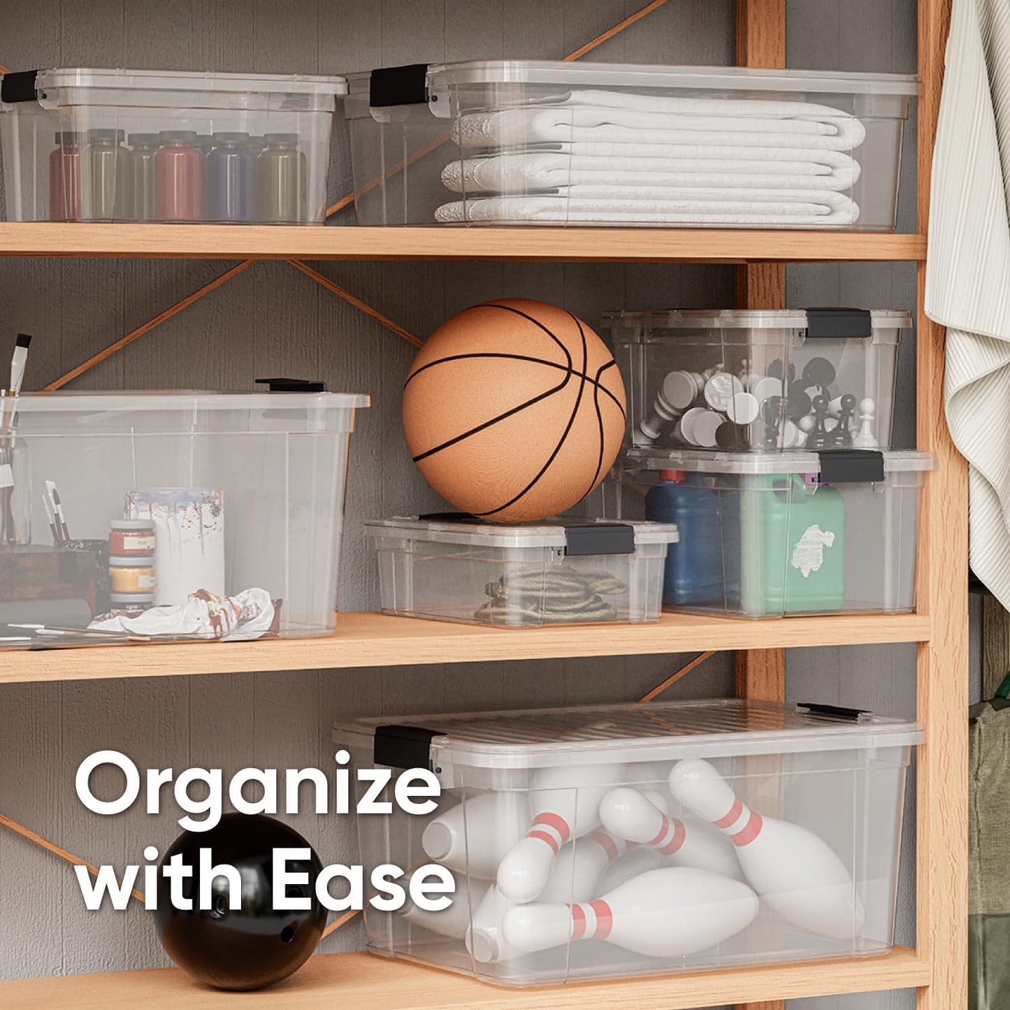 Clear Storage Box with Lid, 6.6 Quart