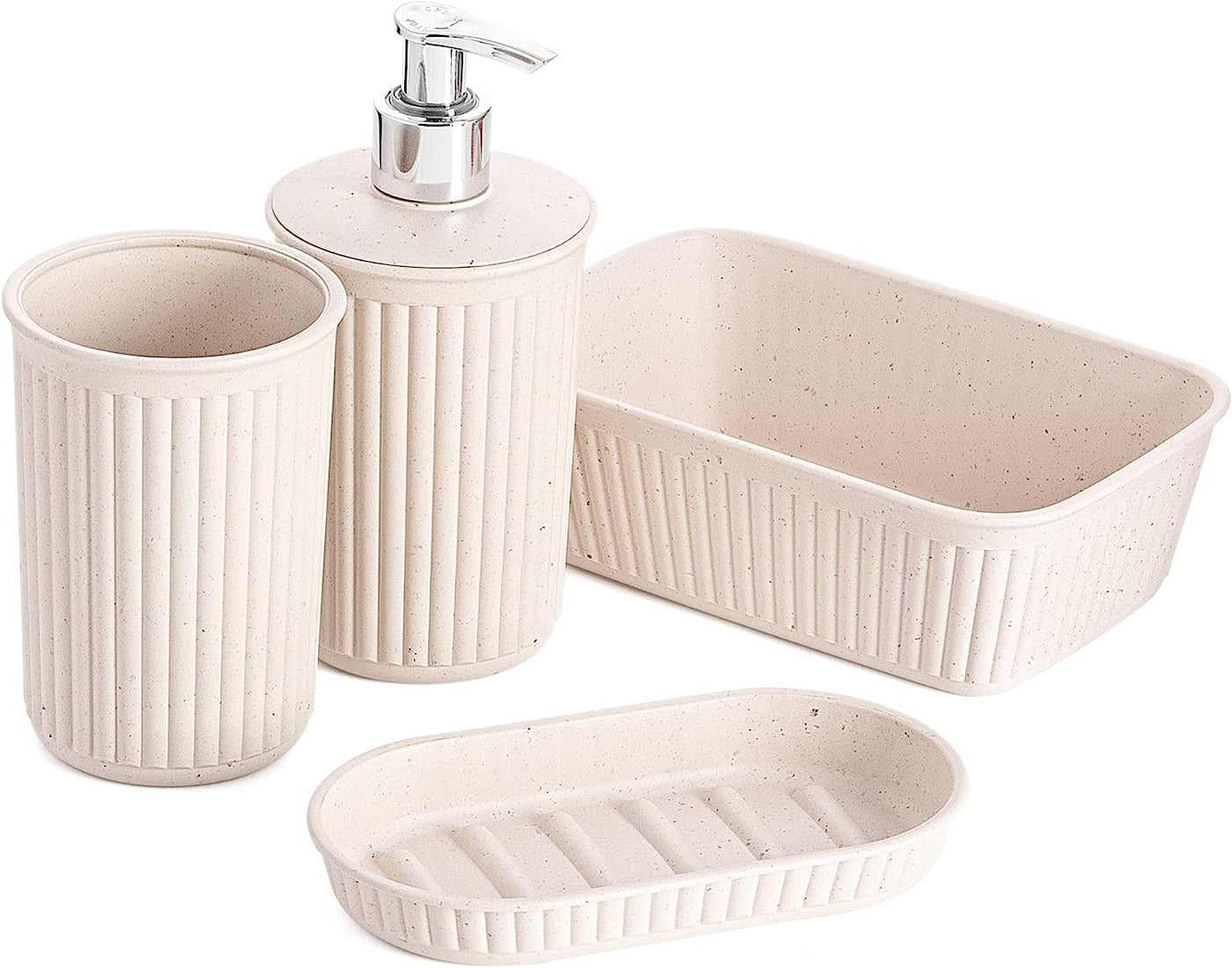 Set of 4 Bathroom Accessory Set Ecohome