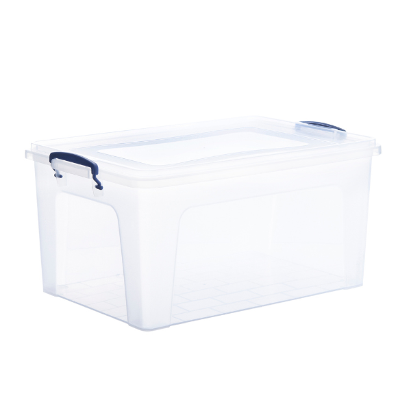 Deep Storage Container with Lid (28 Qt.) Plastic Box with Handles