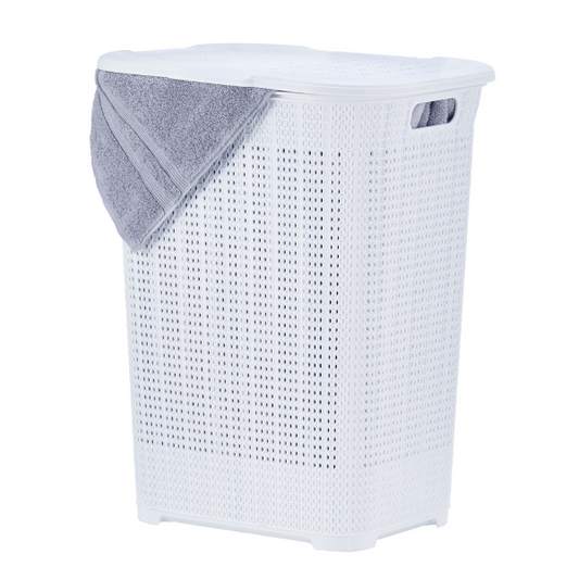 50 liter Knit Style Laundry Hamper with Cutout Handles.