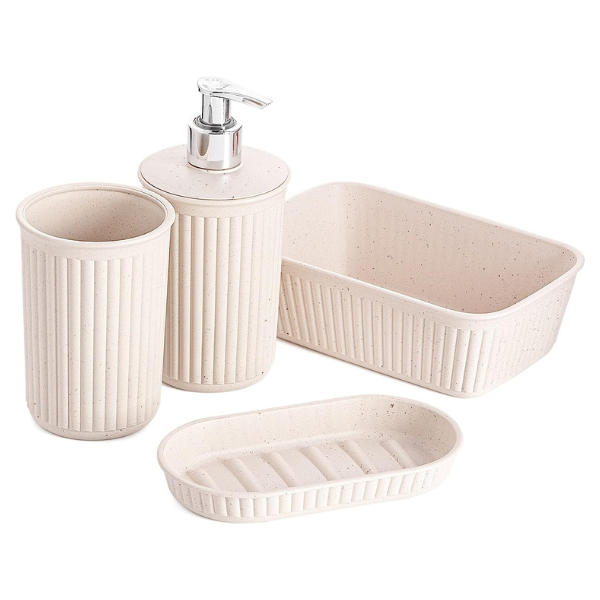 Set of 4 Bathroom Accessory Set Ecohome