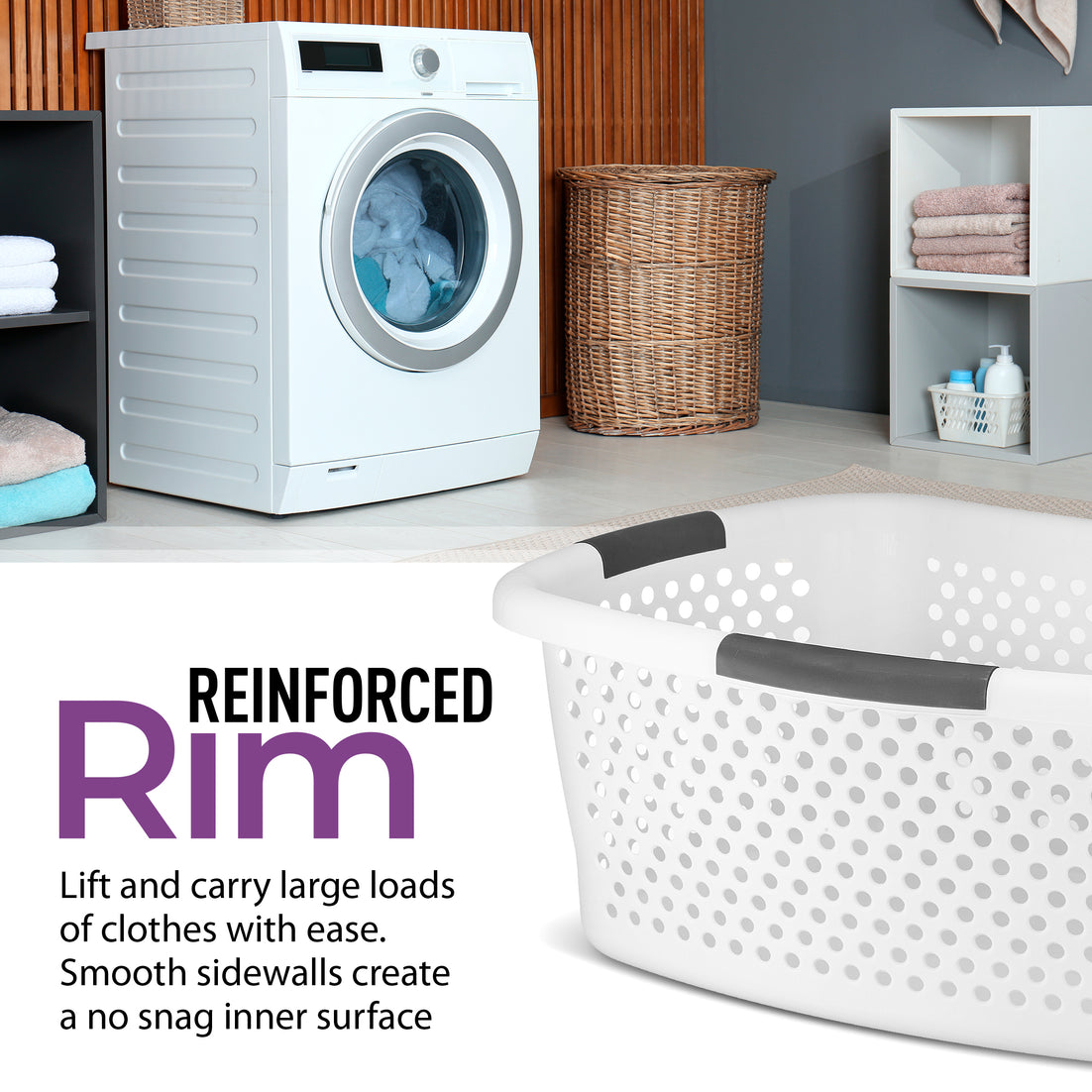 Hip Hugger Laundry Basket, 54 Liter