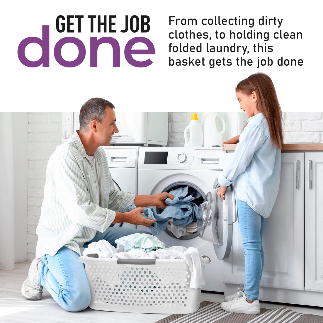 Hip Hugger Laundry Basket, 54 Liter