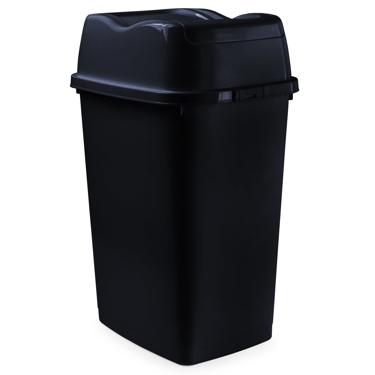 50 L Split Lid Trash Can, Black