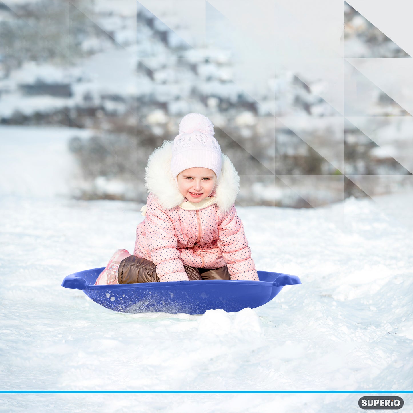 Superio Round Snow Saucer Sled Blue 24"