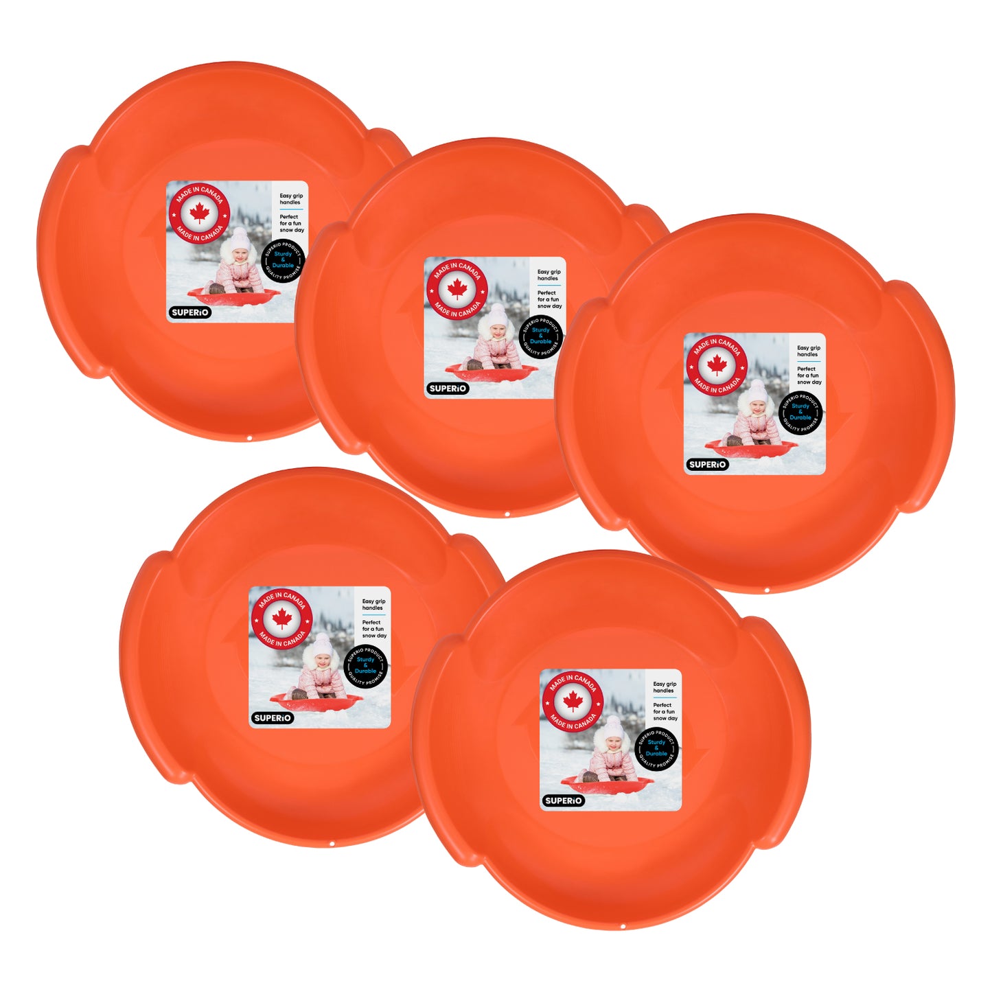 Superio Round Snow Saucer Sled, 24" Orange