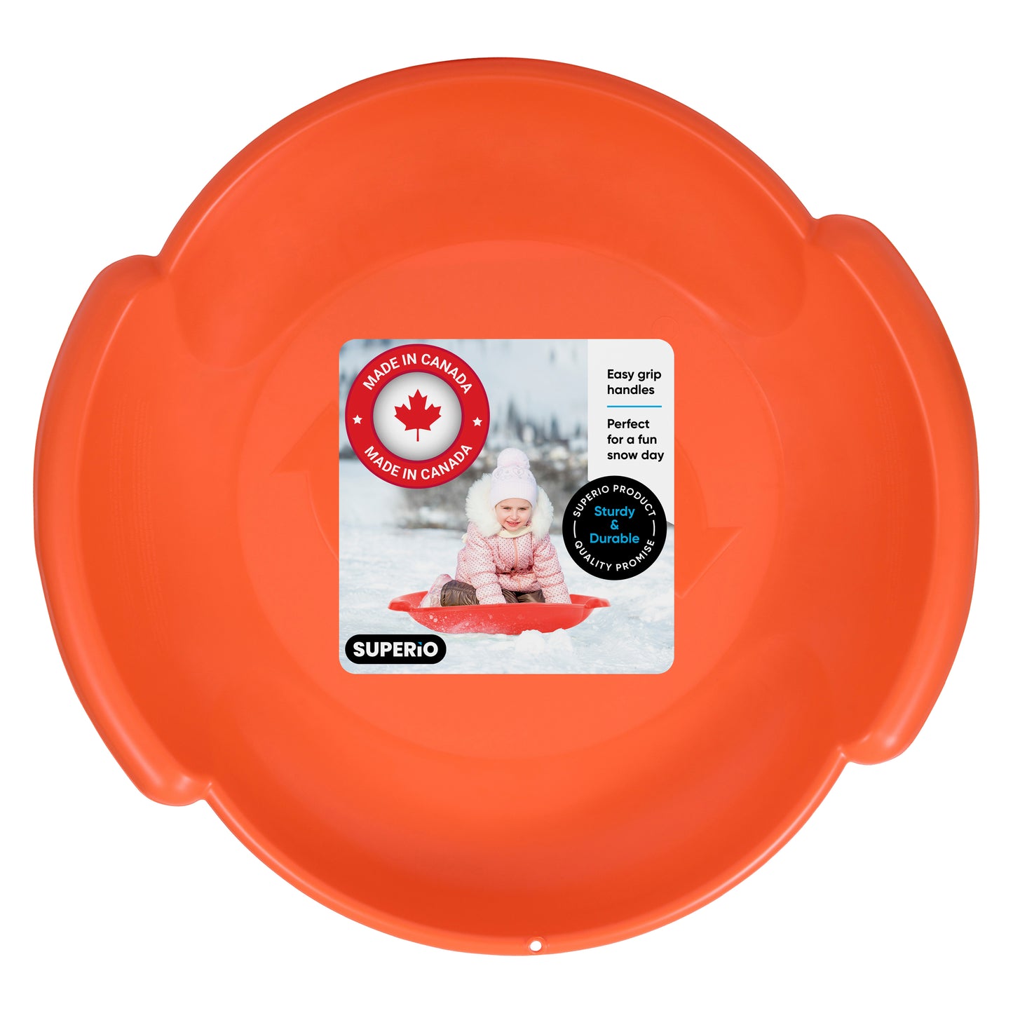 Superio Round Snow Saucer Sled, 24" Orange