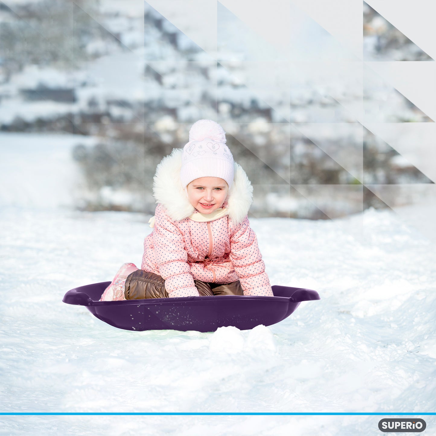 Superio Round Snow Saucer Sled 24" Purple