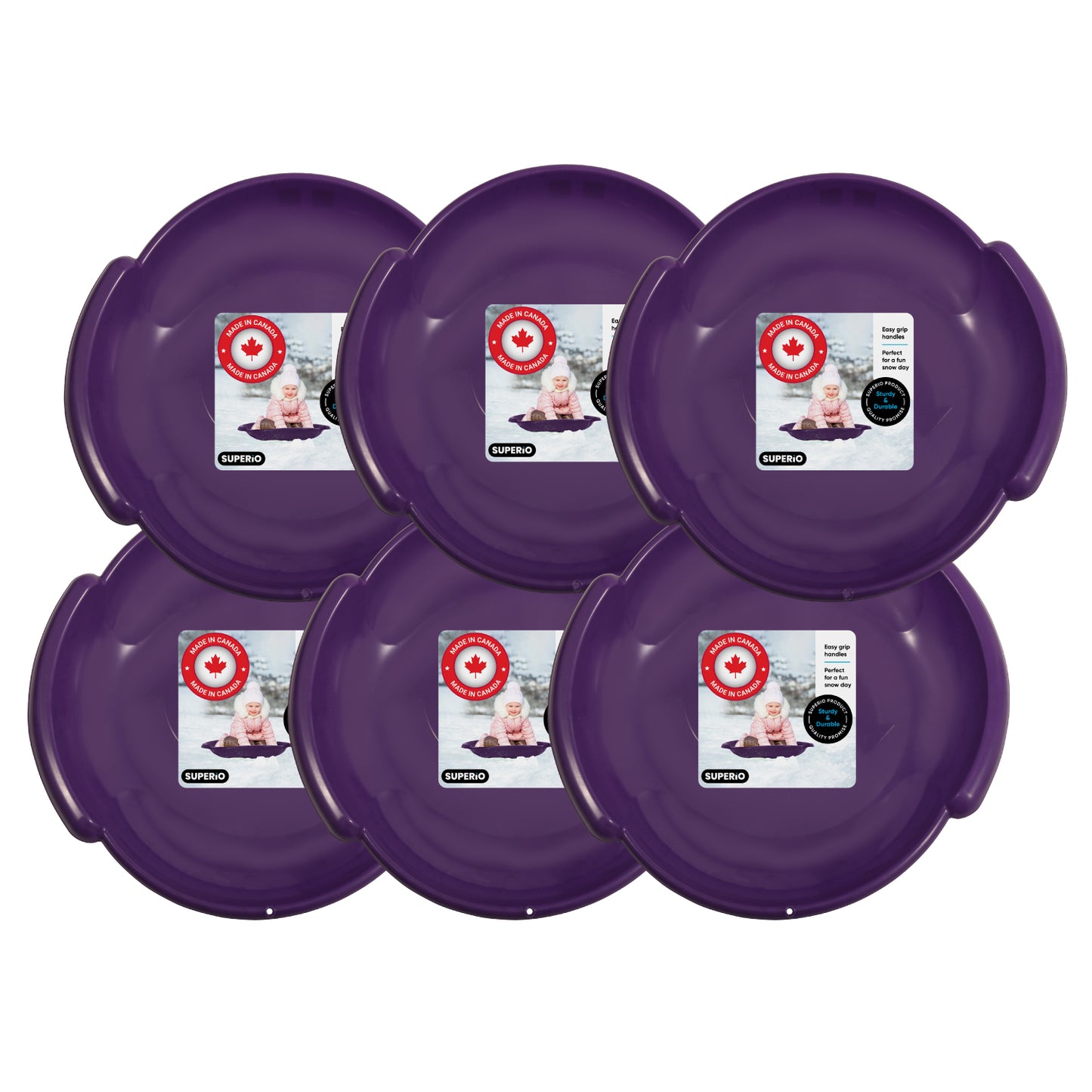 Superio Round Snow Saucer Sled 24" Purple