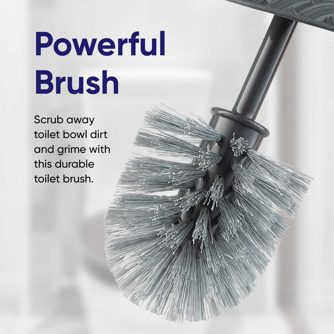 Toilet Bowl Brush, Wicker Style - Onyx Grey