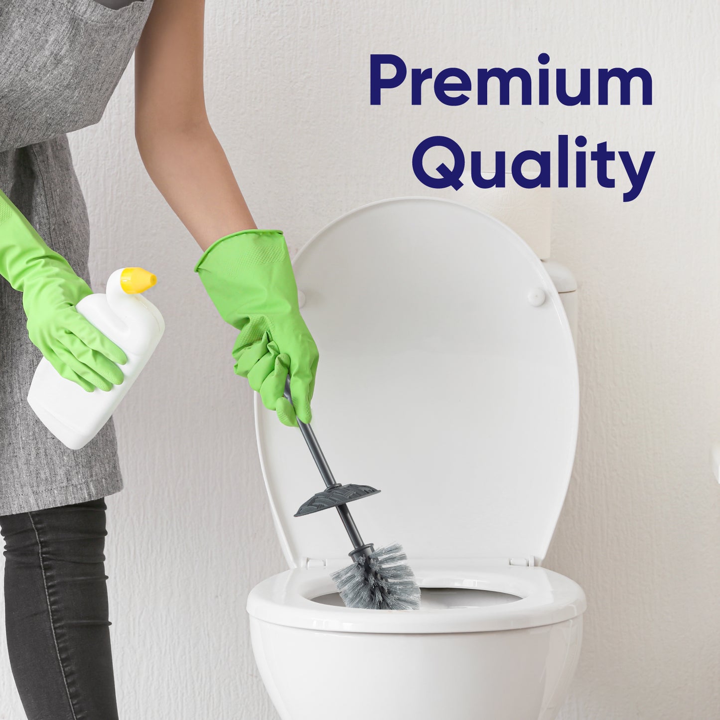 Toilet Bowl Brush, Wicker Style - Onyx Grey