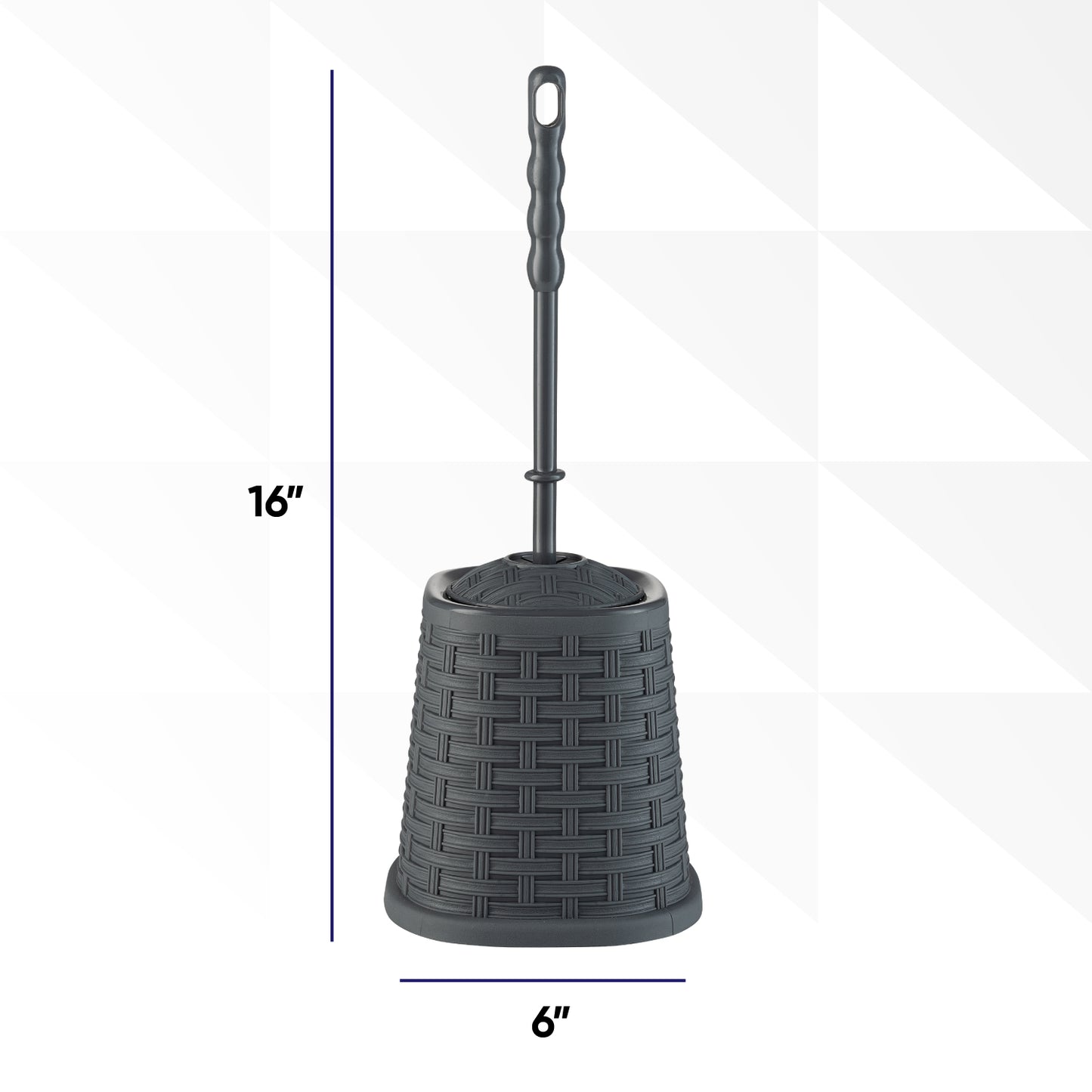 Toilet Bowl Brush, Wicker Style - Onyx Grey
