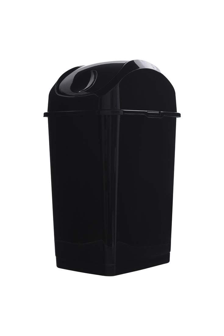 Swing Top Trash Can, 19 Qt - Black