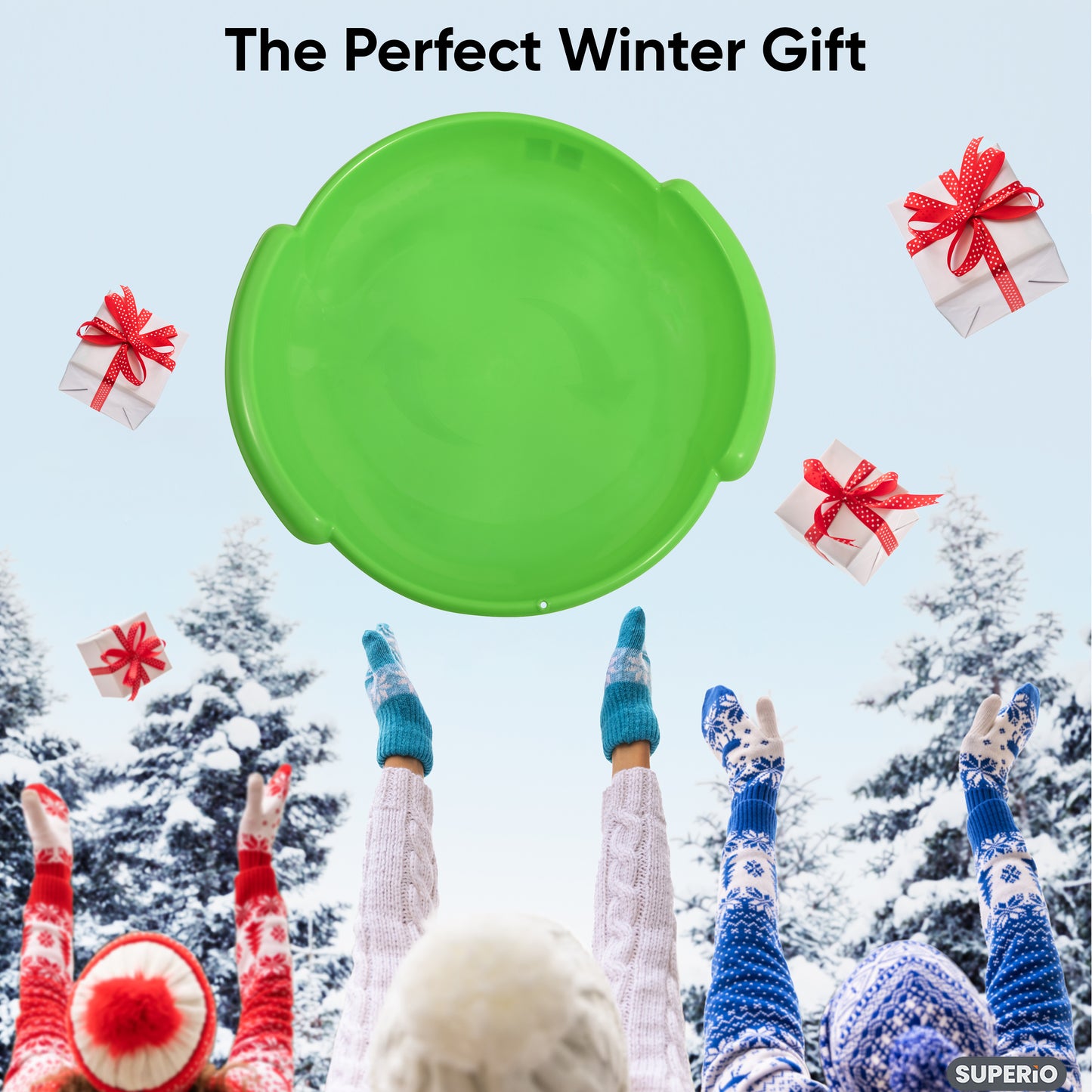 Superio Round Snow Saucer Sled 24" Green