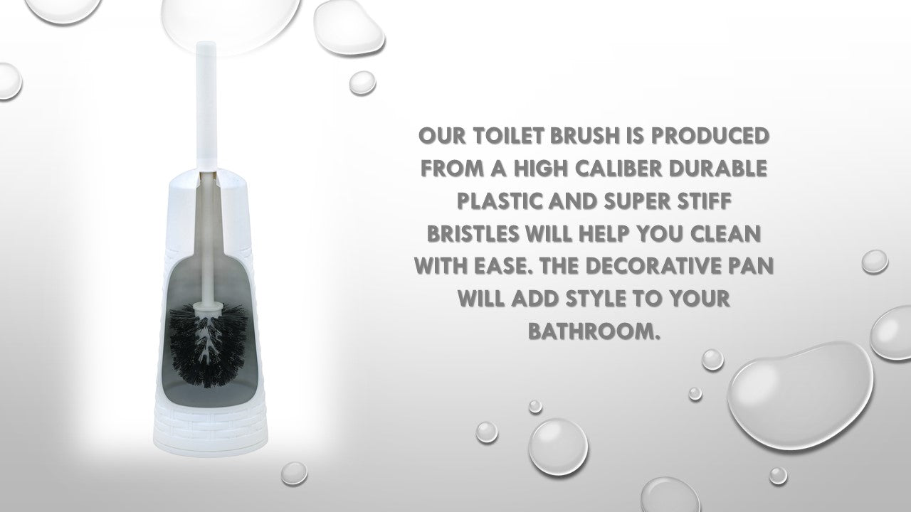 White Toilet Brush with Matching Caddy