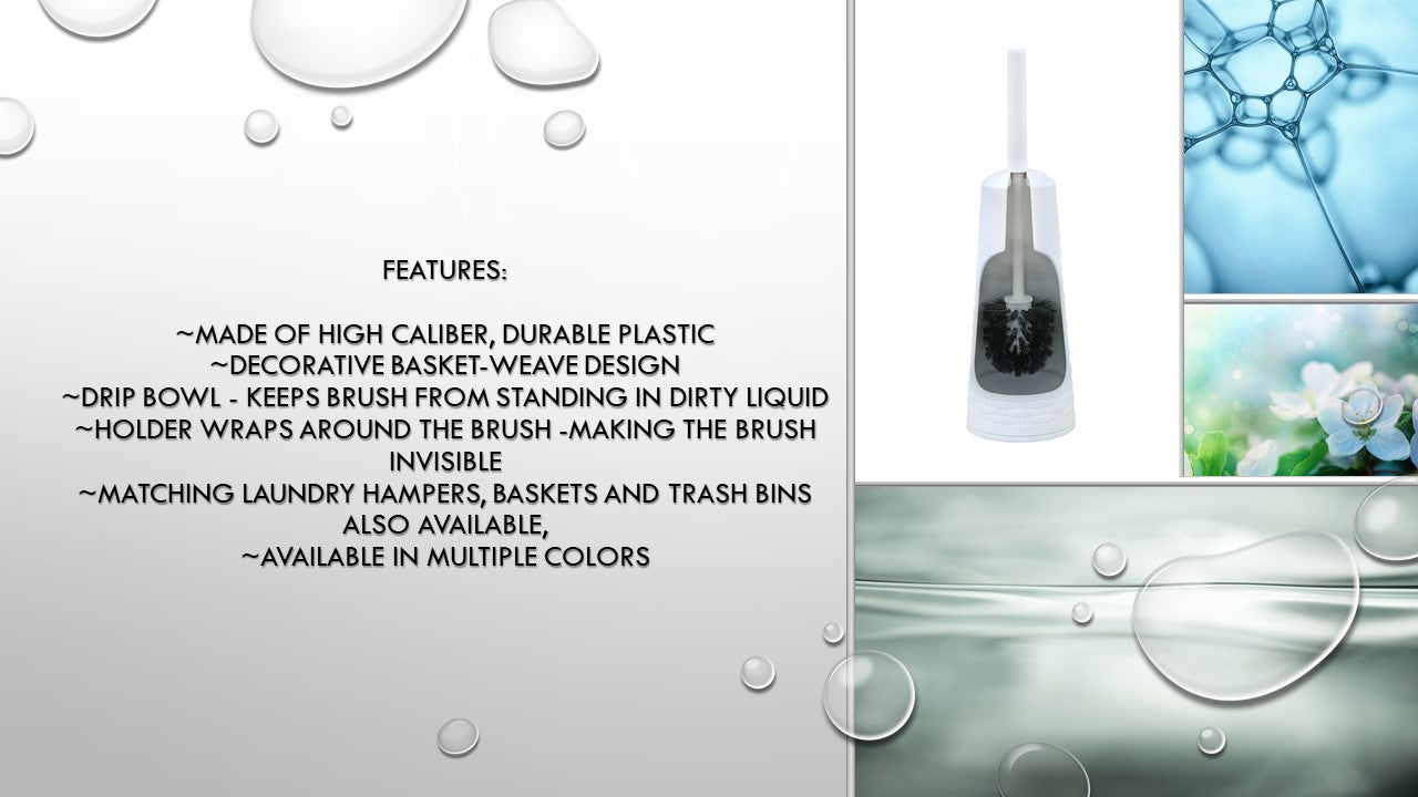 White Toilet Brush with Matching Caddy