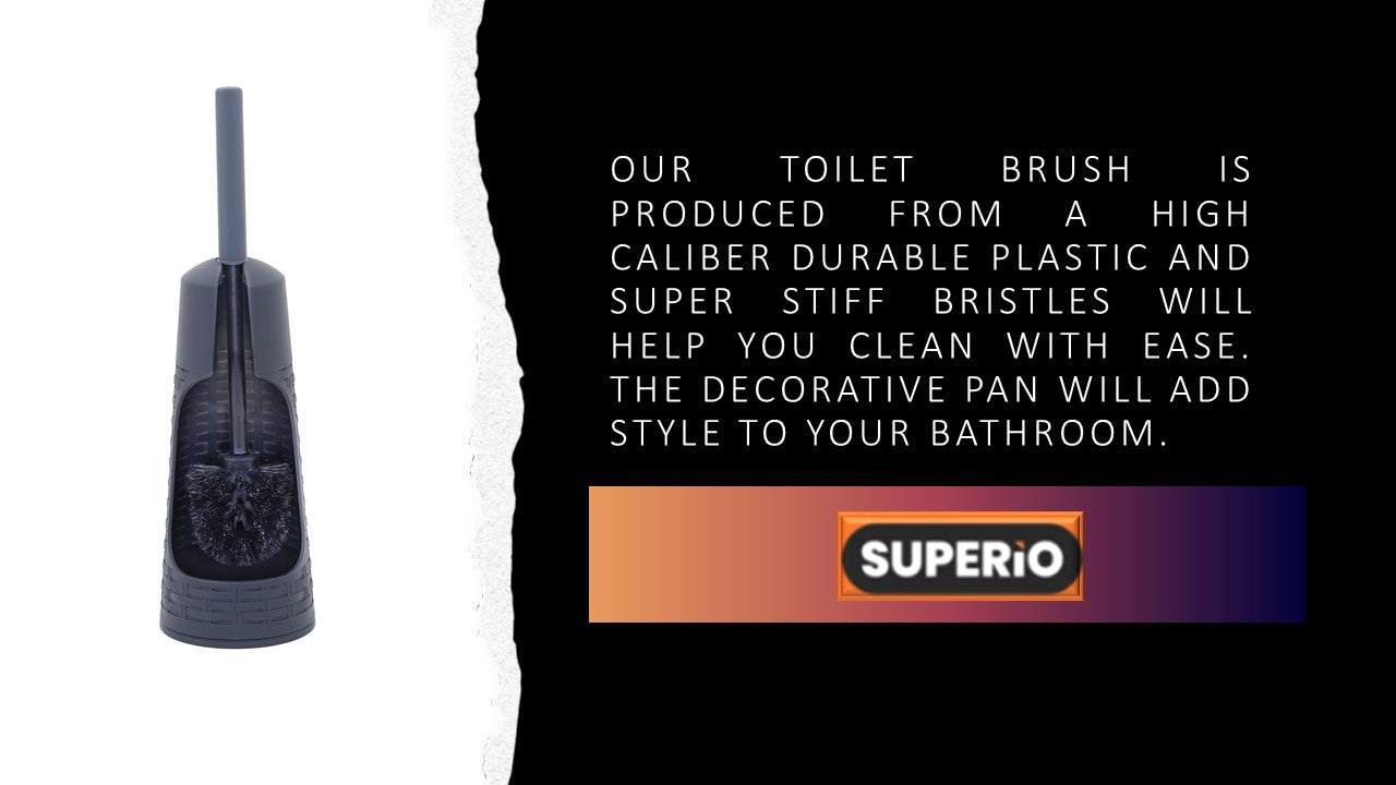 Grey Toilet Brush with Matching Caddy