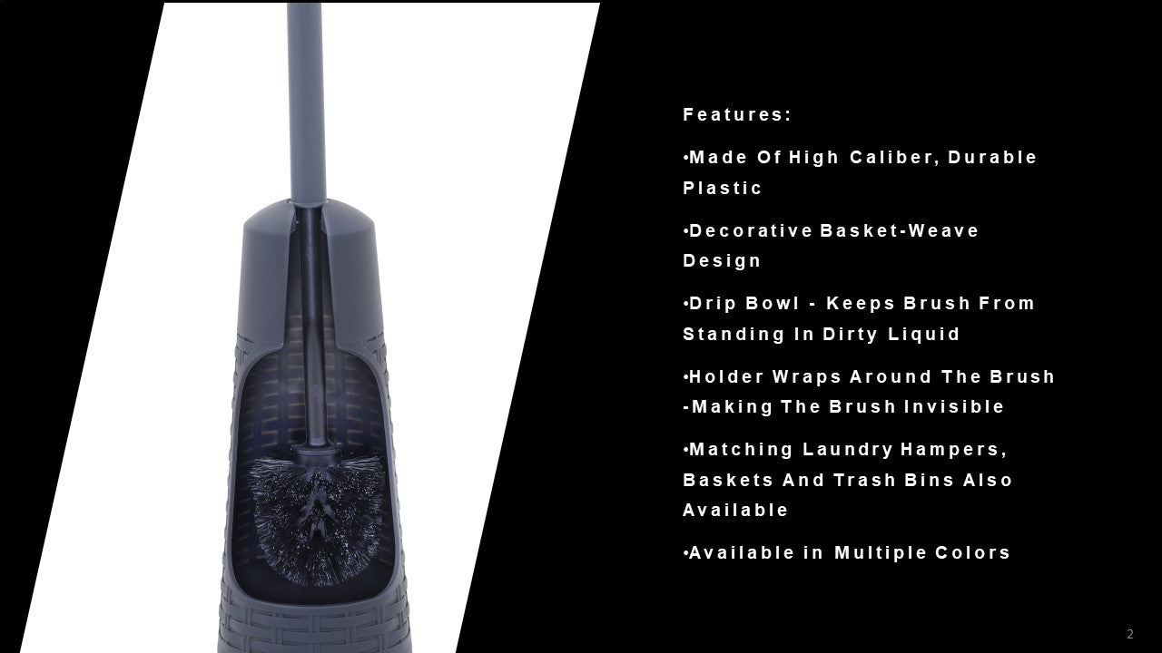 Grey Toilet Brush with Matching Caddy