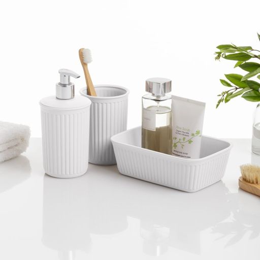 Set of 4 Bathroom Accessory Set White