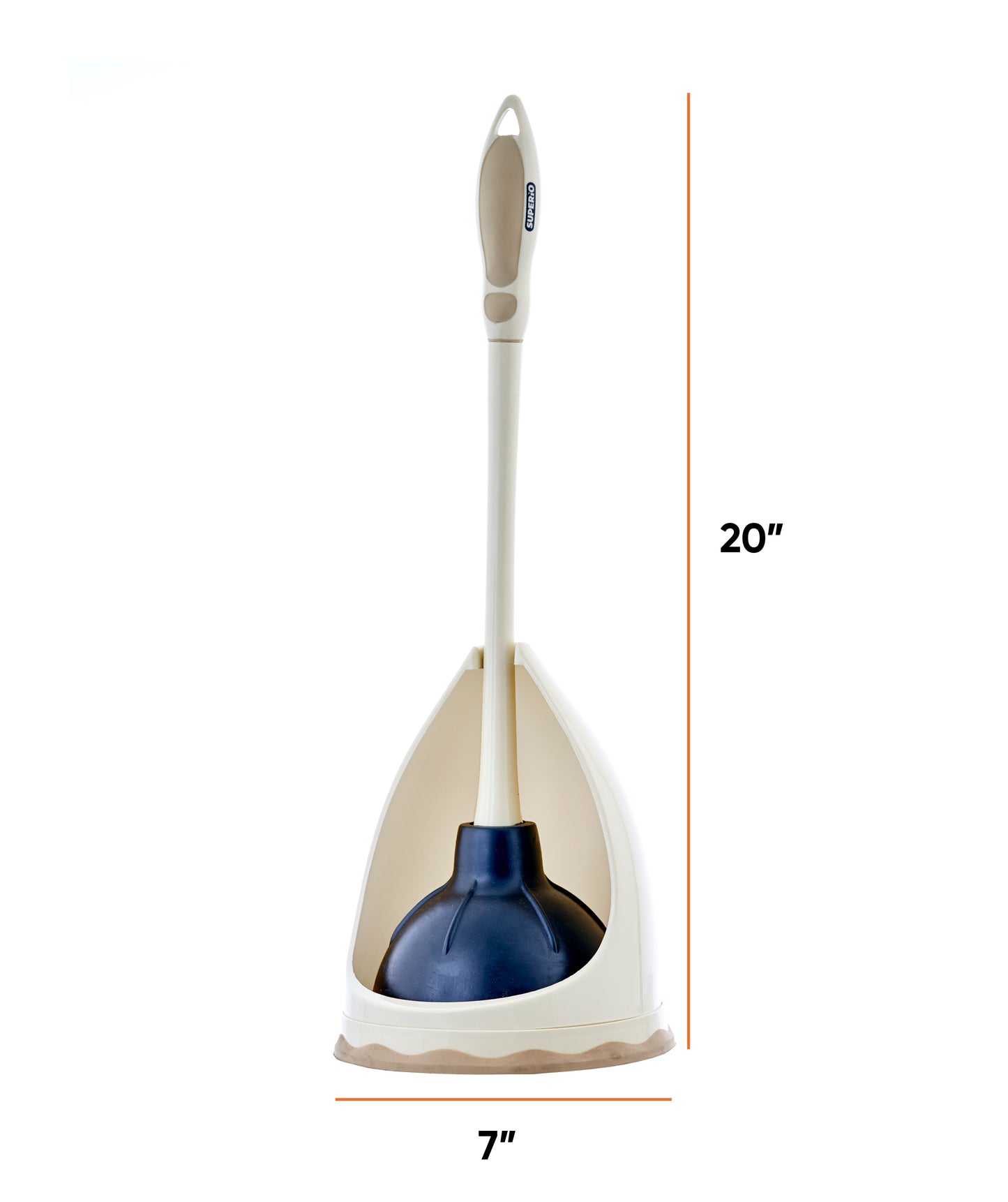 Toilet & Sink Plunger with Caddy - Beige