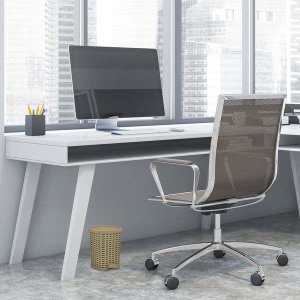 Step-On Trash Can, Wicker Style - Beige 6 qt