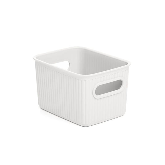 1.5 Liter Ribbed Storage Bin White